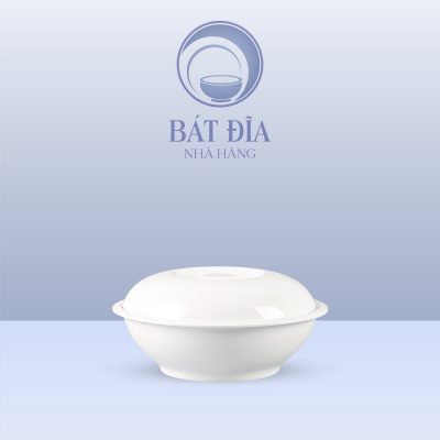 Bộ Thố Cơm Có Nắp Melamine Trắng
