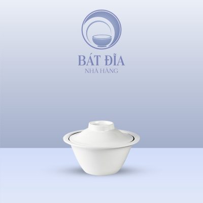Bộ Thố Soup Có Nắp Melamine Trắng