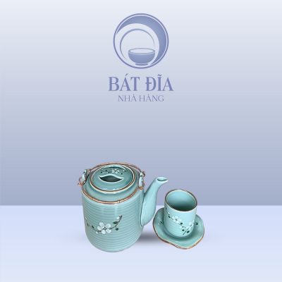 Bộ Tích Men Lam Hoa Đào Trắng
