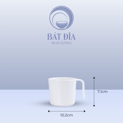 Kích Thước Ca Có Quai Melamine Trắng