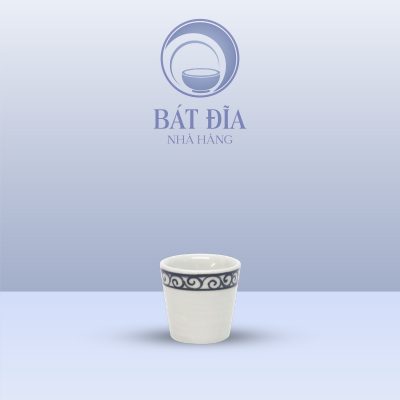 Chén Rượu Men Trắng Vẽ Hoa Dây