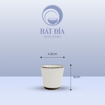 Kích Thước Chén Rượu Men Trắng Vẽ Sen Lam