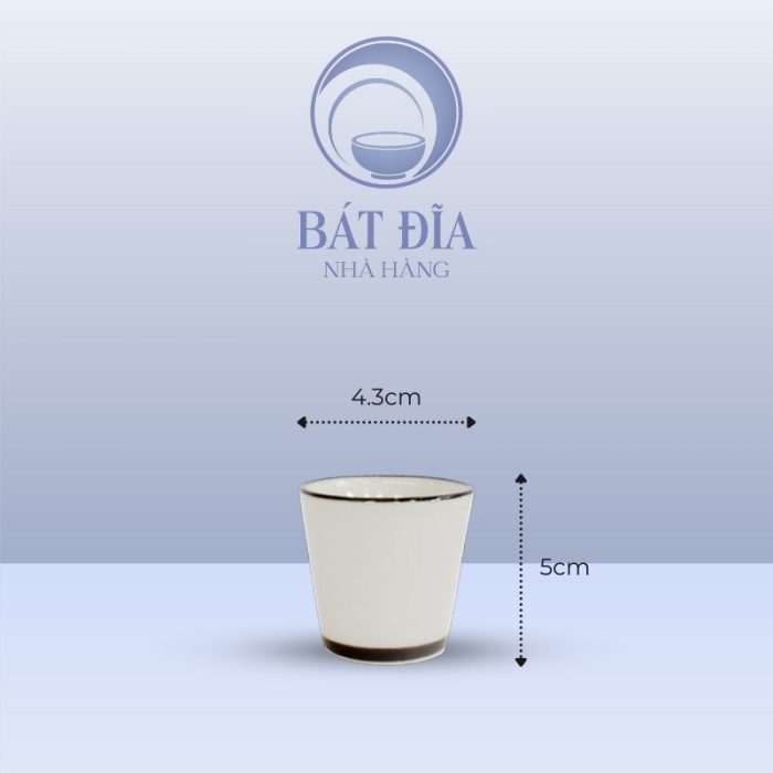 Kích Thước Chén Rượu Men Trắng Vẽ Sen Lam