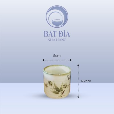 Chén Thẳng Men Xanh Đào Chuồn