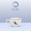Cốc Cappuccino Men Kem Vẽ Cá Xanh