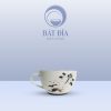 Cốc Cappuccino Men Kem Vẽ Sen Nâu