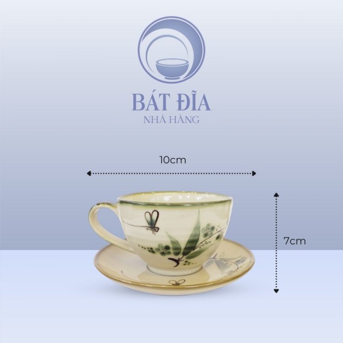 Cốc Cappuccino Men Xanh Đào Chuồn