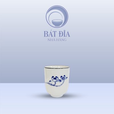 Cốc Trà Xanh Men Trắng Vẽ Sen Lam