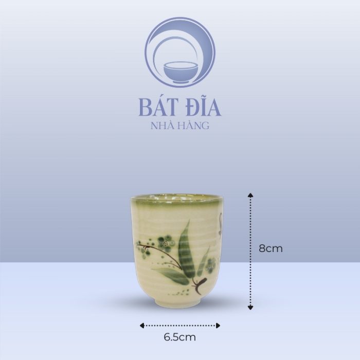 Cốc Trà Xanh Men Xanh Đào Chuồn