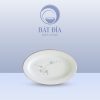 Đĩa Bầu Dục Men Kem Hoa Đào Xanh
