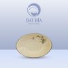 Đĩa Bầu Dục Men Xanh Đào Chuồn