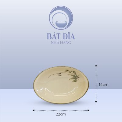 Kích Thước Đĩa Bầu Dục Men Xanh Đào Chuồn
