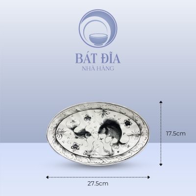 Kích Thước Đĩa Bầu Dục Múi Men Nâu Cá Chép