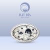 Đĩa Bầu Dục Men Nâu Cá Chép