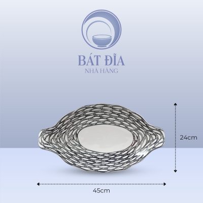 Đĩa Cá Men Trắng Vẽ Cá Đàn