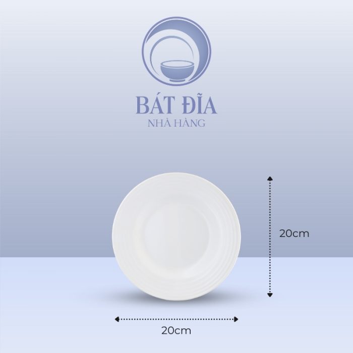 Kích Thước Đĩa Cạn Dày Melamine Trắng