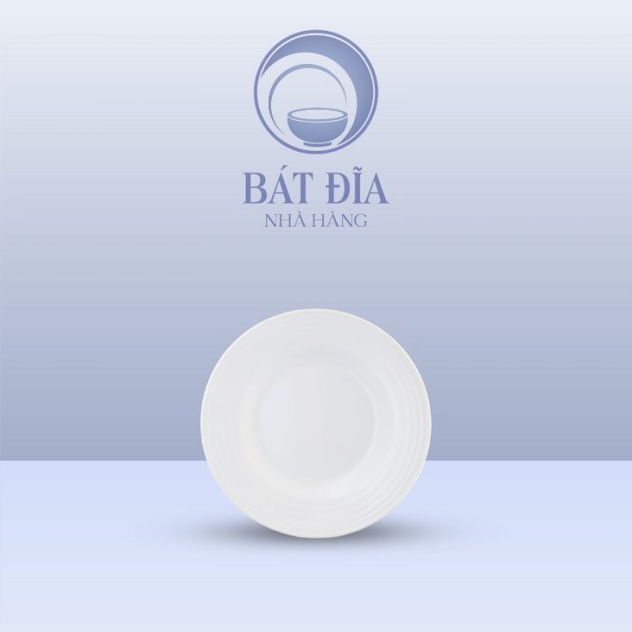 Đĩa Cạn Dày Melamine Trắng