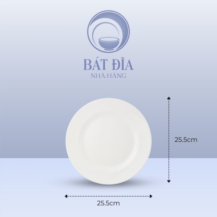 Kích Thước Đĩa Cạn Melamine Trắng