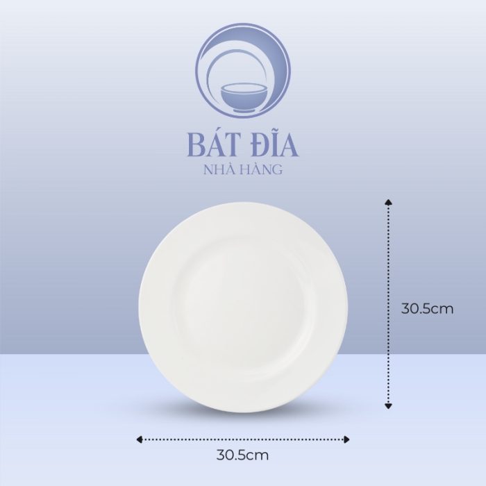 Kích Thước Đĩa Cạn Melamine Trắng