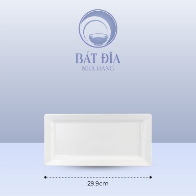 Kích Thước Đĩa Chữ Nhật Ảo Melamine Trắng