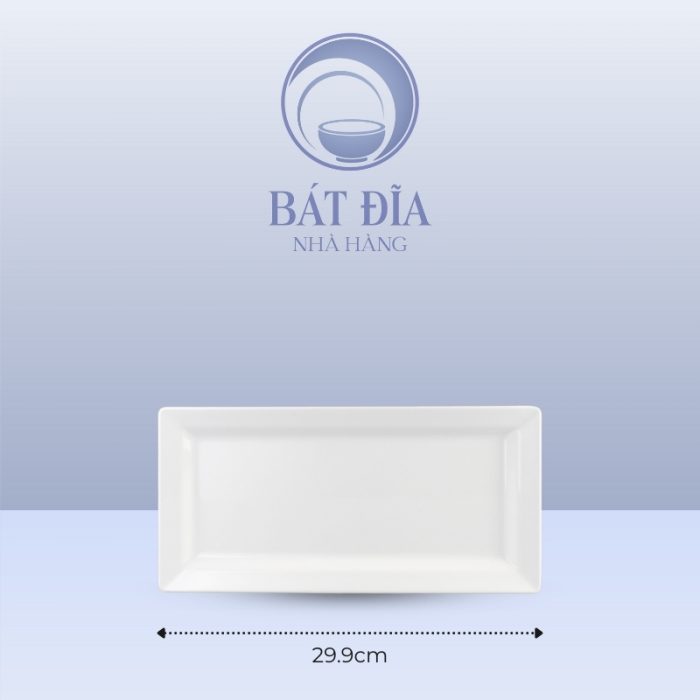 Kích Thước Đĩa Chữ Nhật Ảo Melamine Trắng