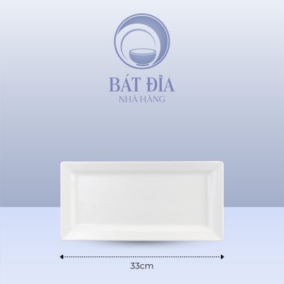 Kích Thước Đĩa Chữ Nhật Ảo Melamine Trắng