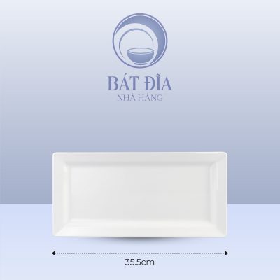 Kích Thước Đĩa Chữ Nhật Ảo Melamine Trắng