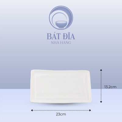 Kích Thước Đĩa Chữ Nhật Bo Góc Melamine Trắng