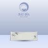 Đĩa Chữ Nhật Dài Men Kem Vẽ Sen Nâu