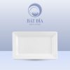 Đĩa Chữ Nhật Dày Cạnh Melamine Trắng