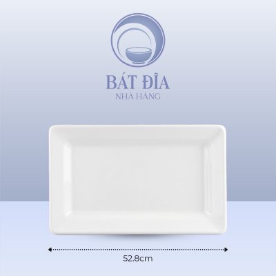 Kích Thước Đĩa Chữ Nhật Dày Cạnh Melamine Trắng