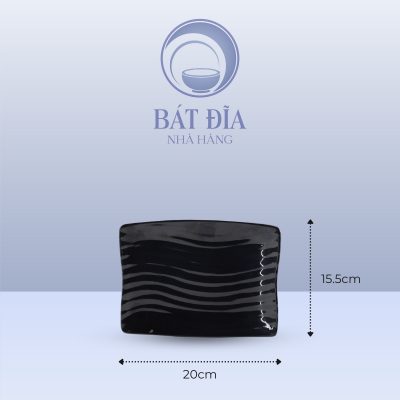 Kích Thước Đĩa Chữ Nhật Melamine Đen