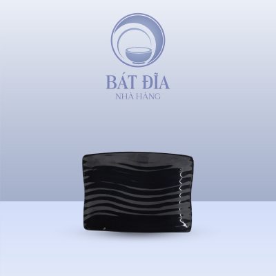 Đĩa Chữ Nhật Melamine Đen