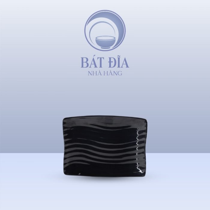 Đĩa Chữ Nhật Melamine Đen