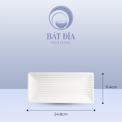 Kích Thước Đĩa Chữ Nhật Melamine Trắng