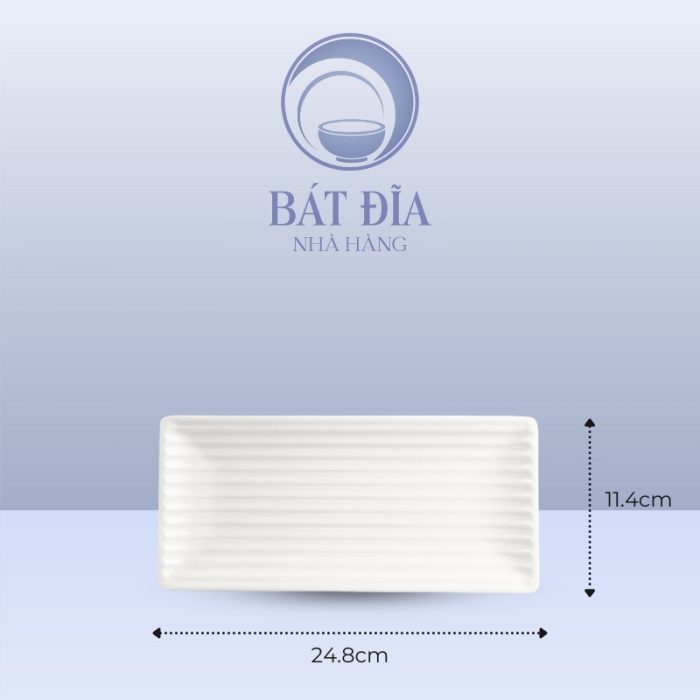 Kích Thước Đĩa Chữ Nhật Melamine Trắng