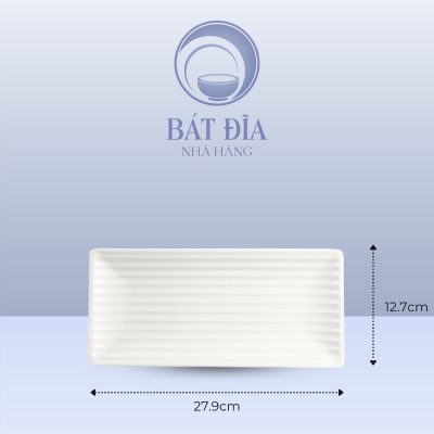 Kích Thước Đĩa Chữ Nhật Melamine Trắng