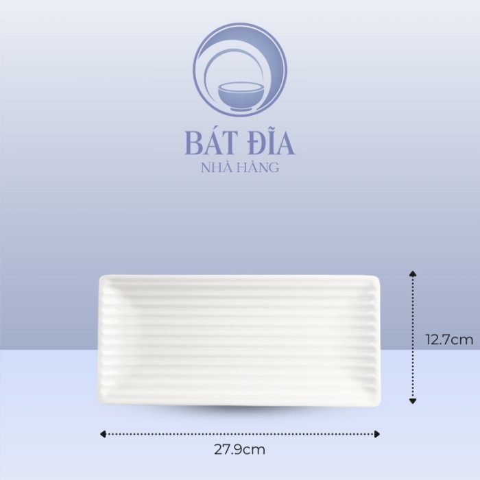 Kích Thước Đĩa Chữ Nhật Melamine Trắng