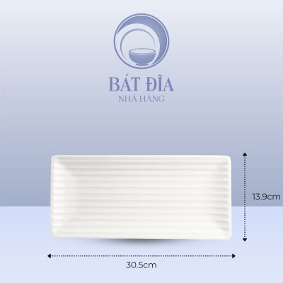 Kích Thước Đĩa Chữ Nhật Melamine Trắng