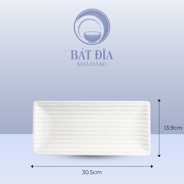 Kích Thước Đĩa Chữ Nhật Melamine Trắng