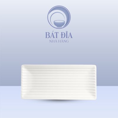 Đĩa Chữ Nhật Melamine Trắng