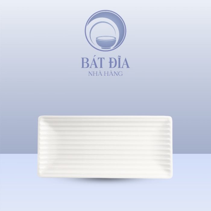Đĩa Chữ Nhật Melamine Trắng