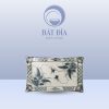 Đĩa Chữ Nhật Men Rạn Vẽ Chuồn Xanh
