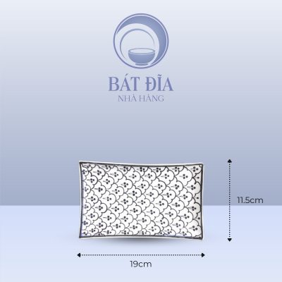 Kích Thước Đĩa Chữ Nhật Men Xanh Hoa Bèo