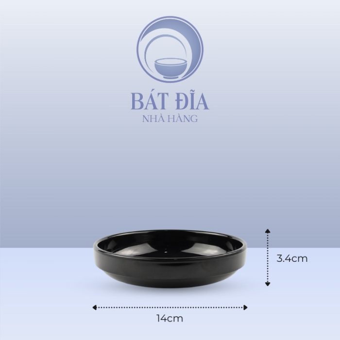 Kích Thước Đĩa Có Khất Kiểu Hàn Melamine Đen