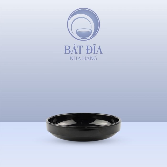 Đĩa Có Khất Kiểu Hàn Melamine Đen