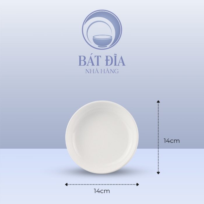 Kích Thước Đĩa Có Khất Kiểu Hàn Melamine Trắng
