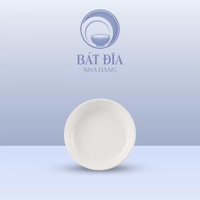 Đĩa Có Khất Kiểu Hàn Melamine Trắng