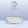 Đĩa Dài Men Trắng Vẽ Sen Lam