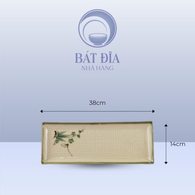 Kích Thước Đĩa Dài Men Xanh Đào Chuồn
